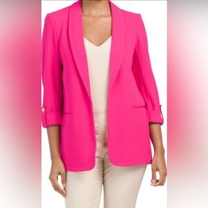 🌺ANNE KLEIN BRIGHT PINK OPEN FRONT BLAZER SIZE X-LARGE🌺